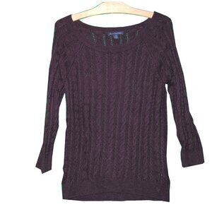 American Eagle Knit Plum Colored Sweater, Size S/P